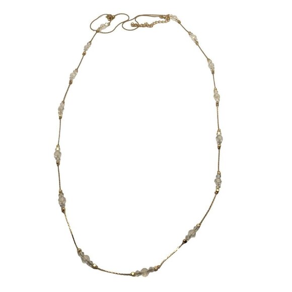 Chain Necklace Crystal Beads Adjustable Length - Picture 3 of 4